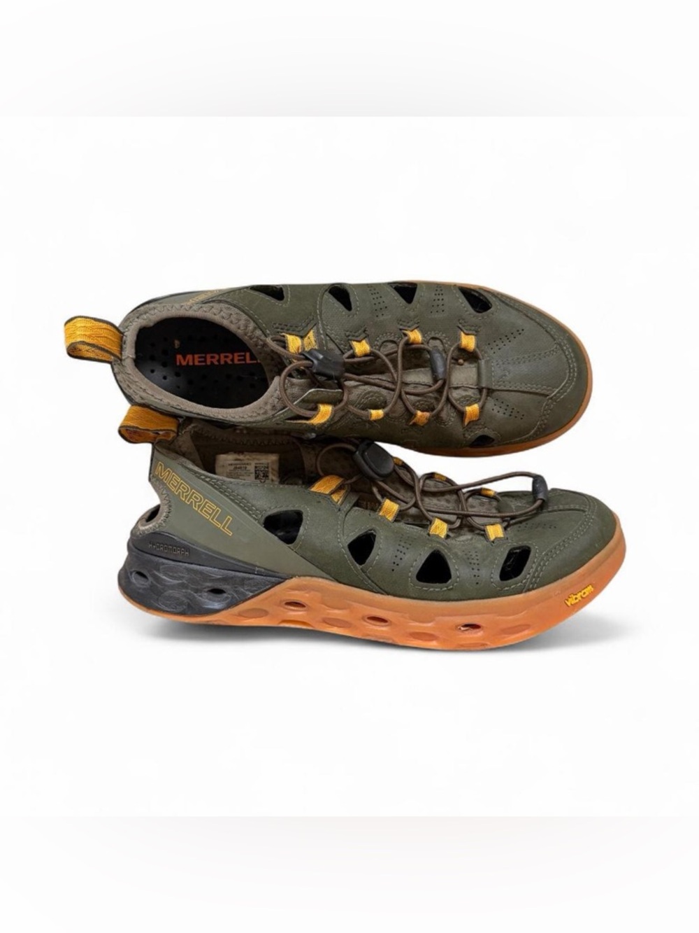 Merrell Men's Olive Green and Orange Outdoor Hybrid Sandals